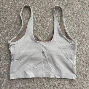 Lululemon Athletica White Cropped Tank Top